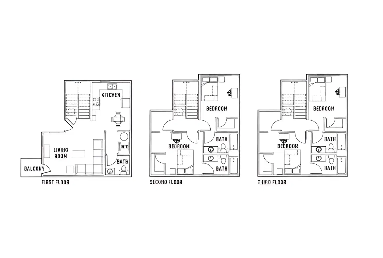 The Nest, Kennesaw – Room in 4 Bed - 4.5 Bath Townhome Corner