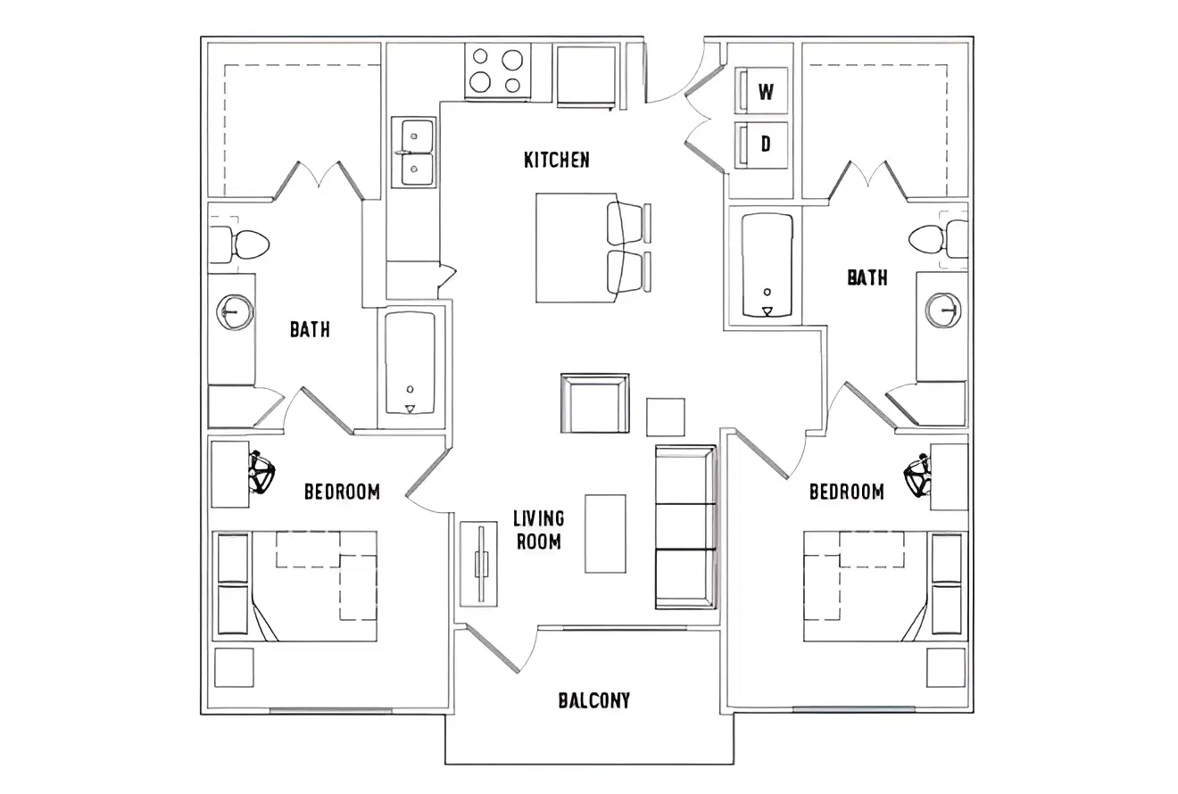25 Twenty, Lubbock – Room in 2 Bed - 2 Bath A Stadium View