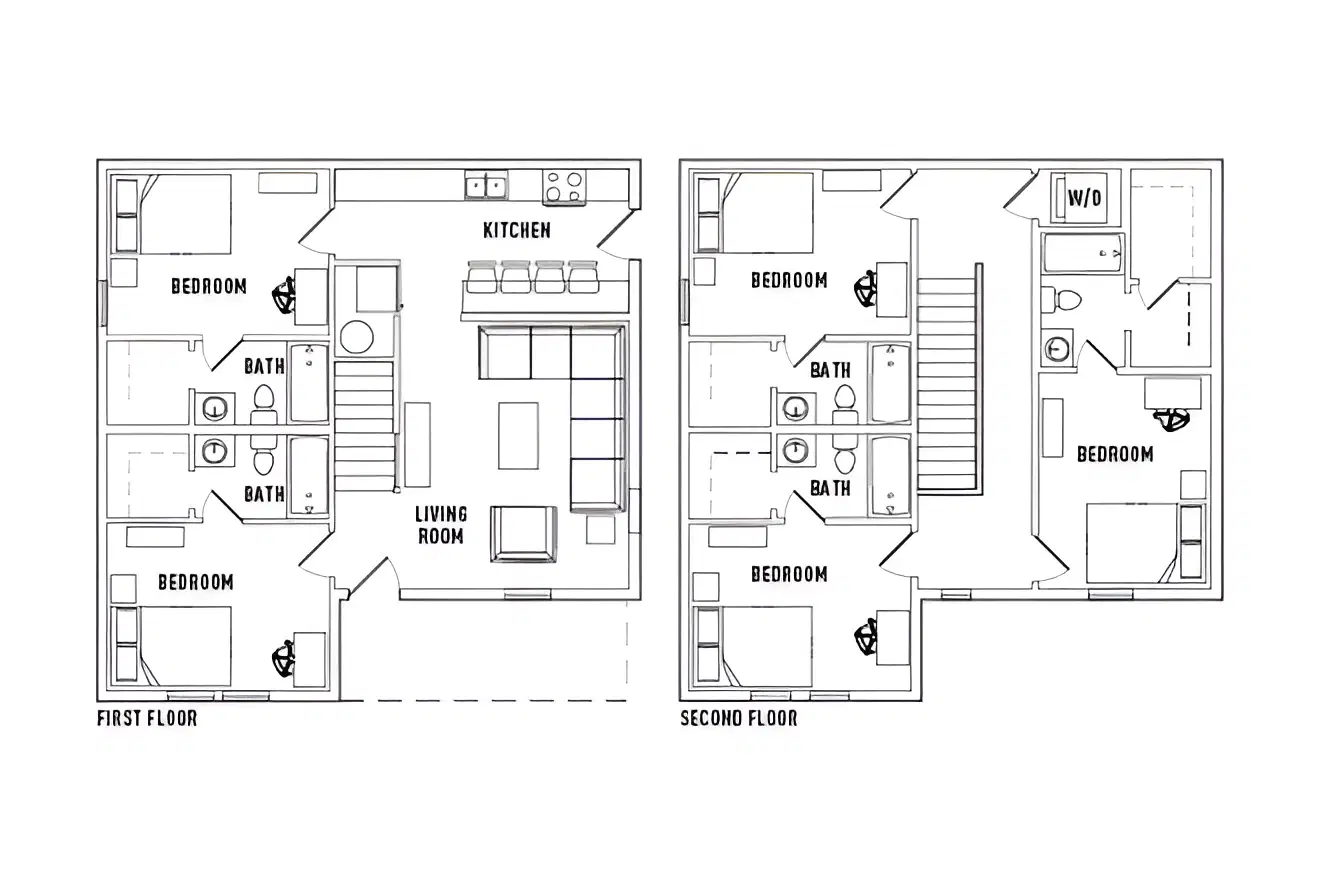 The Cottages Of Durham, Durham – Room in 5 Bed - 5 Bath Duplex A