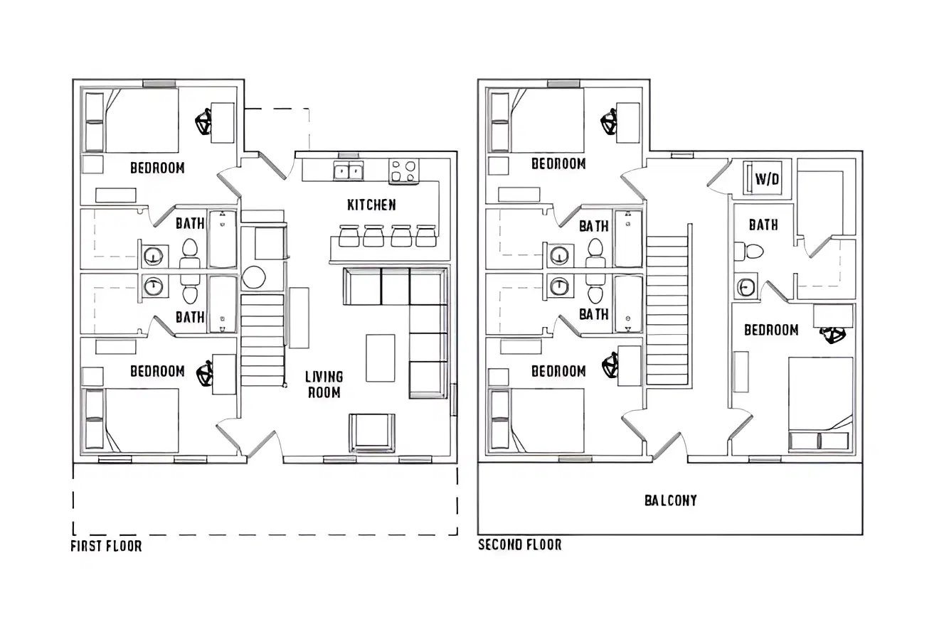 The Cottages Of Durham, Durham – Room in 5 Bed - 5 Bath Cottage B