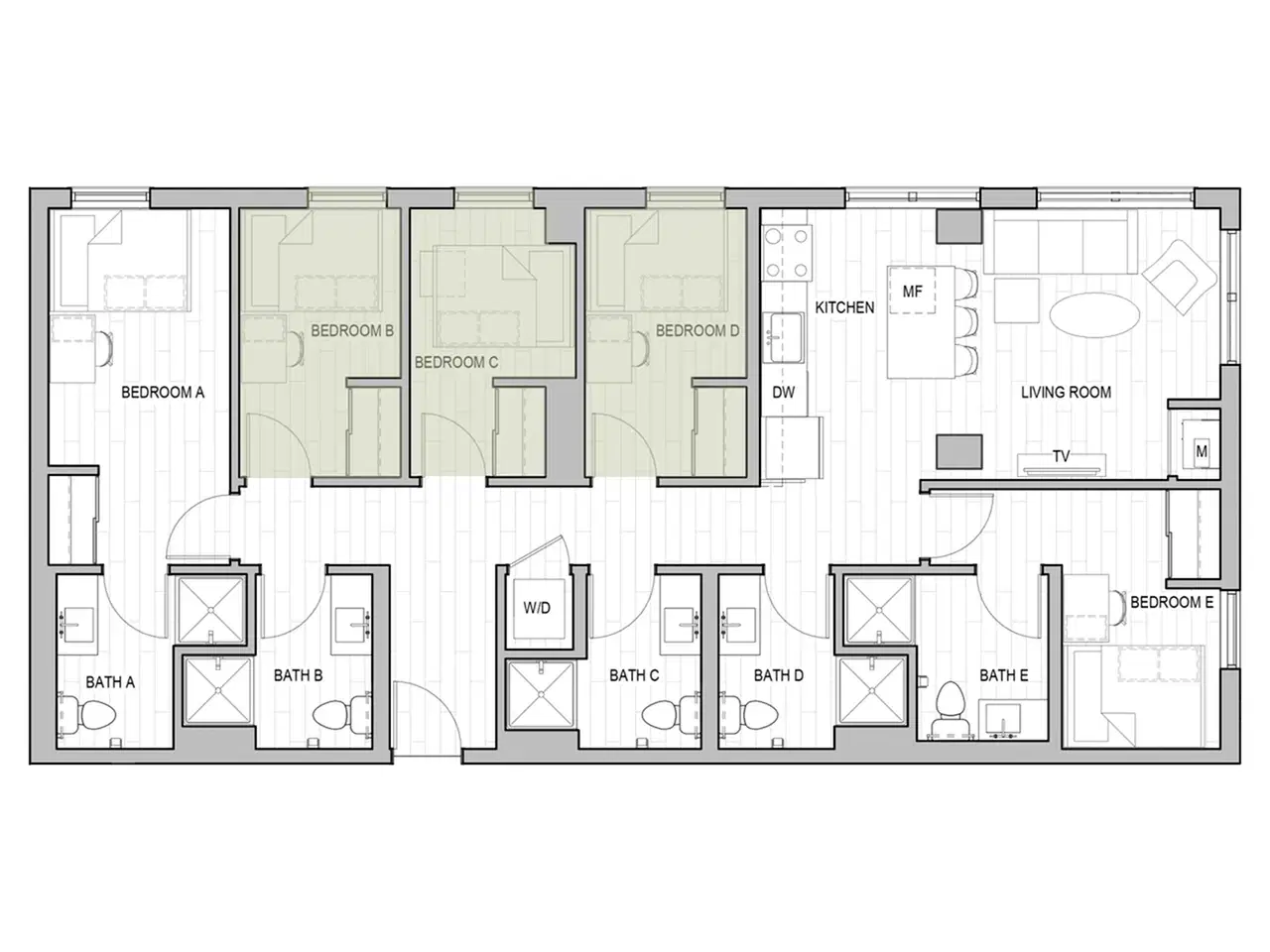 Identity Dinkytown, Minneapolis – 5x5 Affordable Room in 5 Bedroom 5 Bathroom