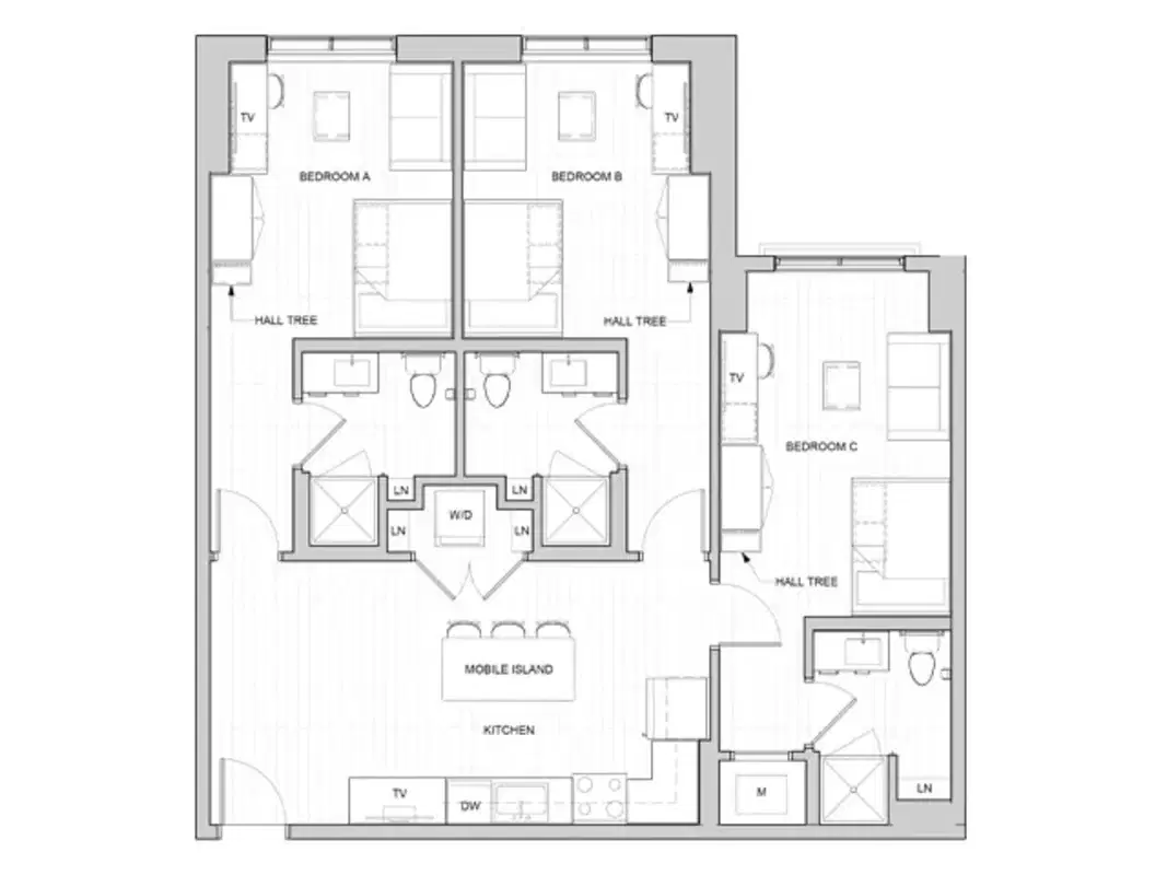 HERE Pittsburgh, Pittsburgh – 3x3 Suite Premium Room in 3 Bedroom 3 Bathroom