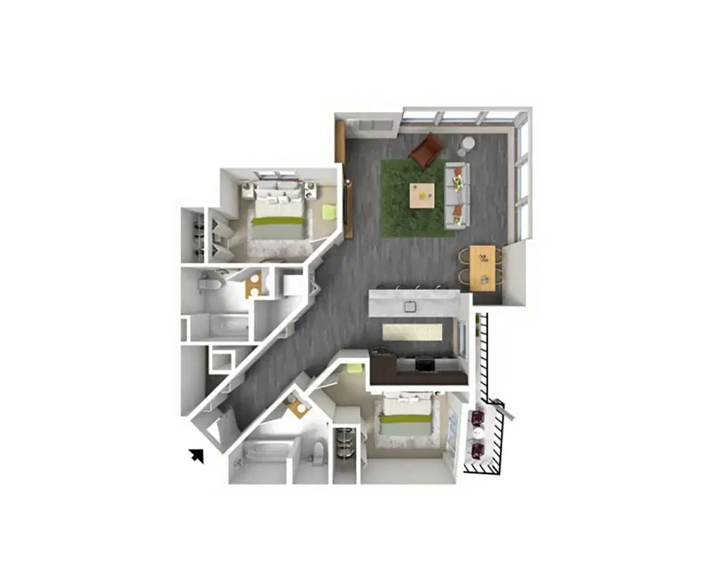Stonefire Berkeley, Berkeley – Room in 2 Bedroom 2 Bathroom | D3