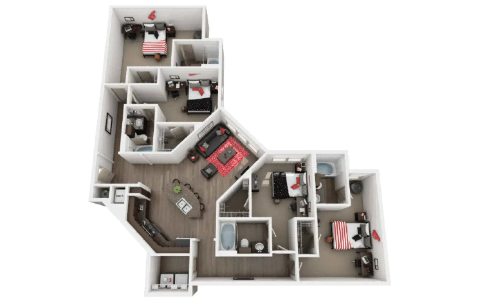 Saga Tallahassee, Tallahassee – Room in 4 Bedroom 4 Bathroom | D3