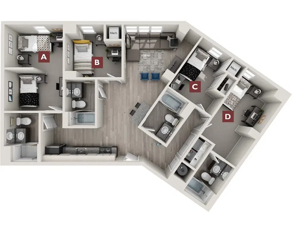Standard at New Brunswick, New Brunswick – Dawson Room in 4 Bedroom 4 Bathroom
