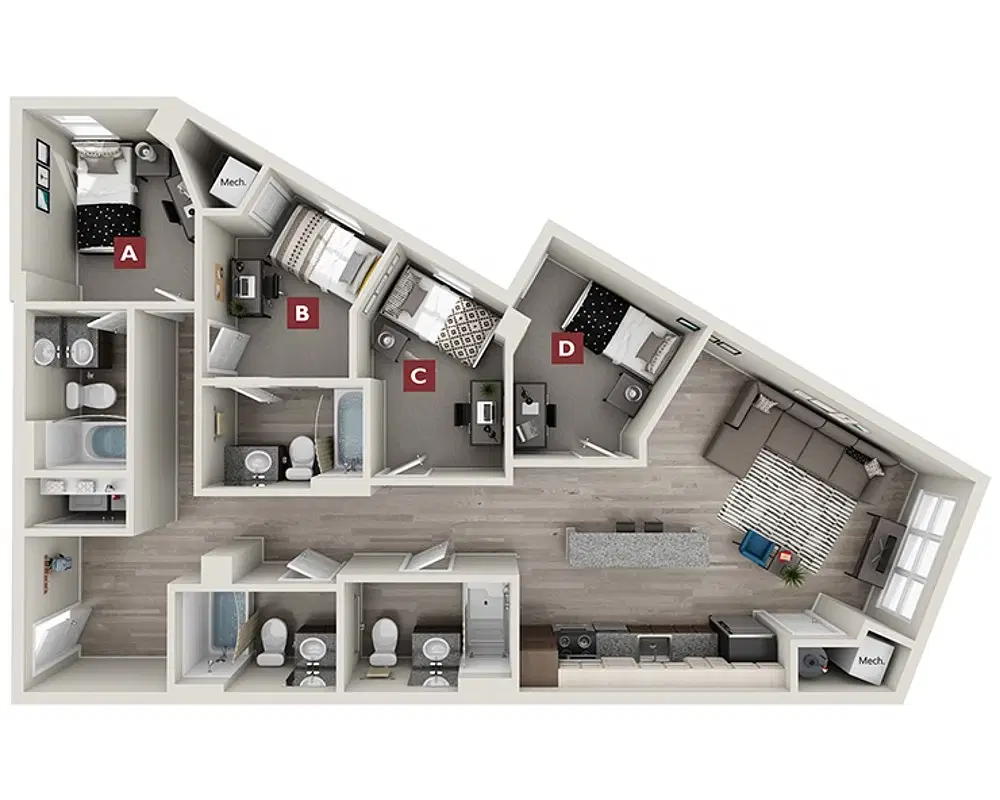 Standard at New Brunswick, New Brunswick – Downing Room in 4 Bedroom 4 Bathroom