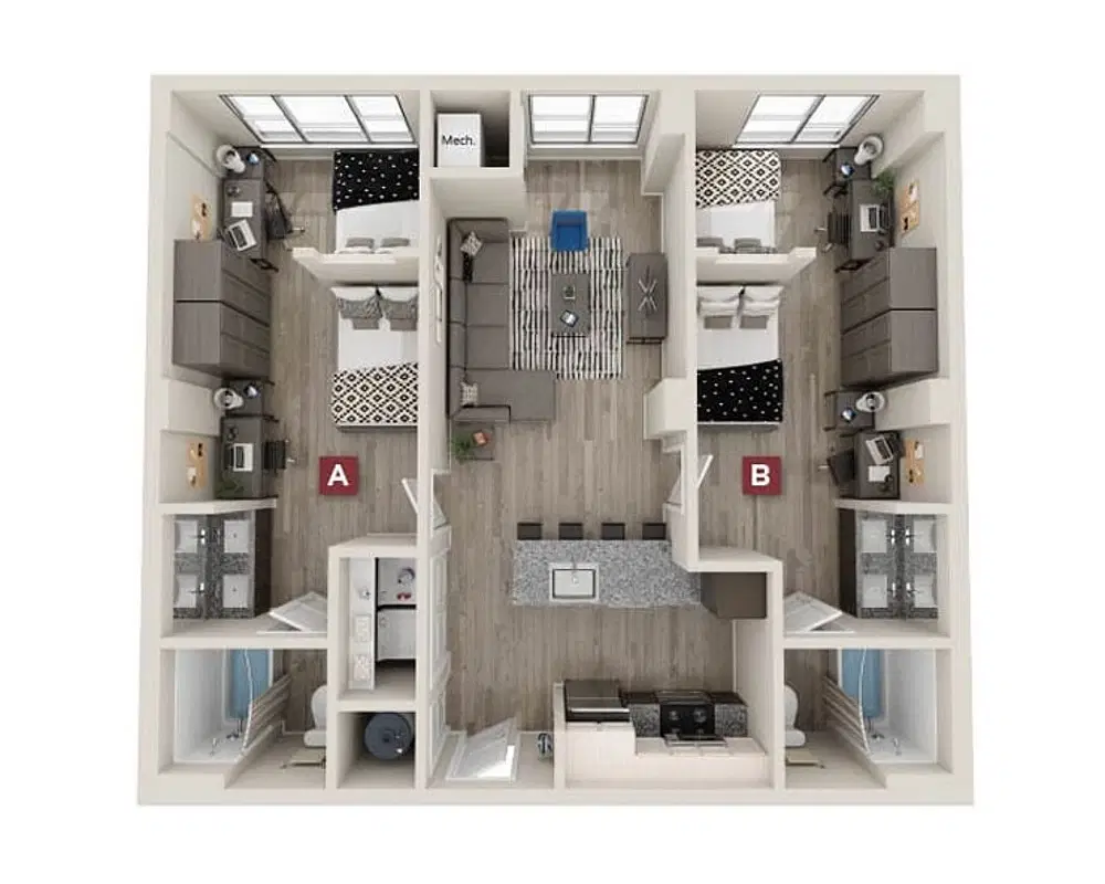 The Standard, Austin – Berkeley Double Occupancy Room in 2 Bedroom 2 Bathroom