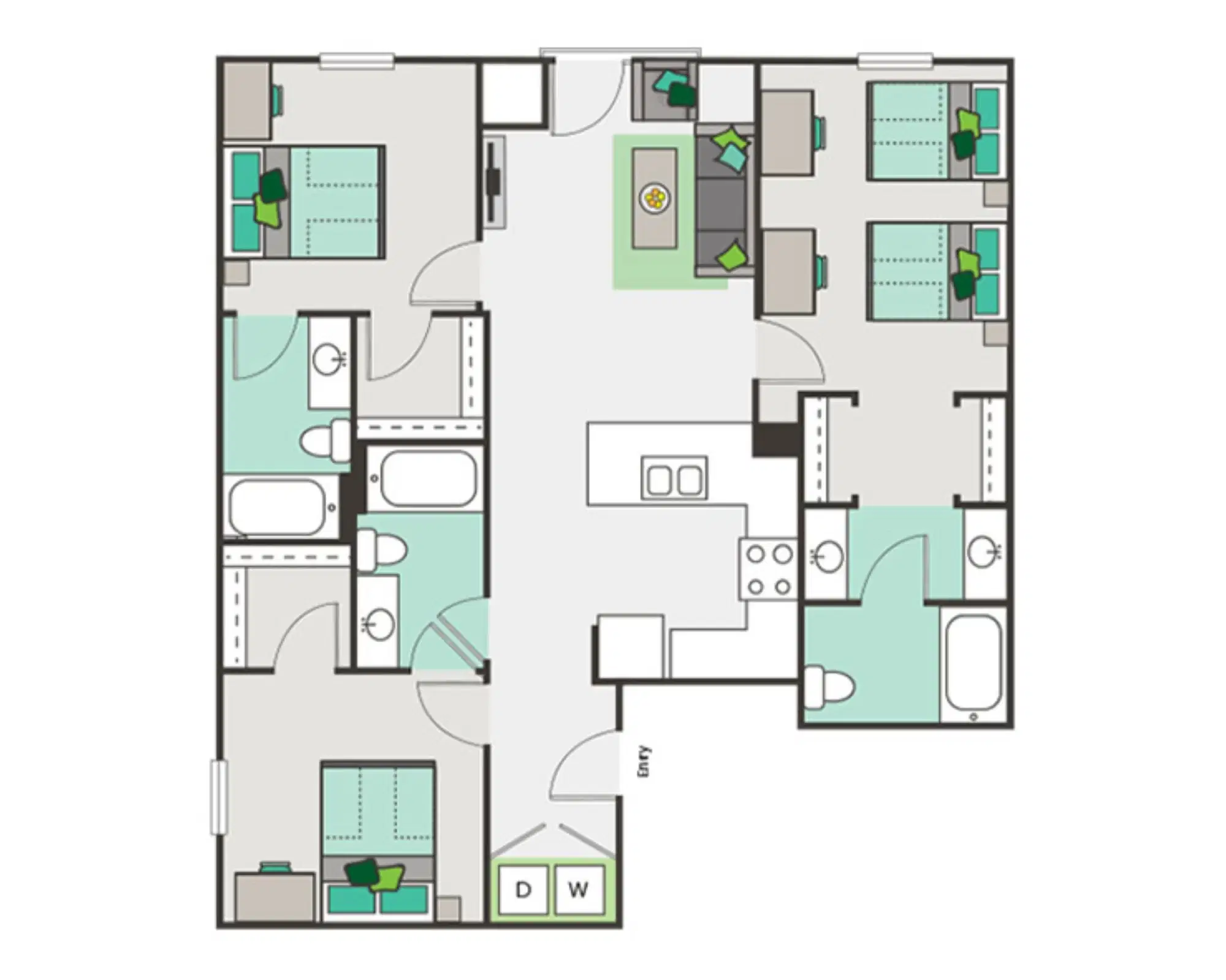 North 116 Flats, Amherst – Room in 3 Bedroom 3 Bathroom | C2