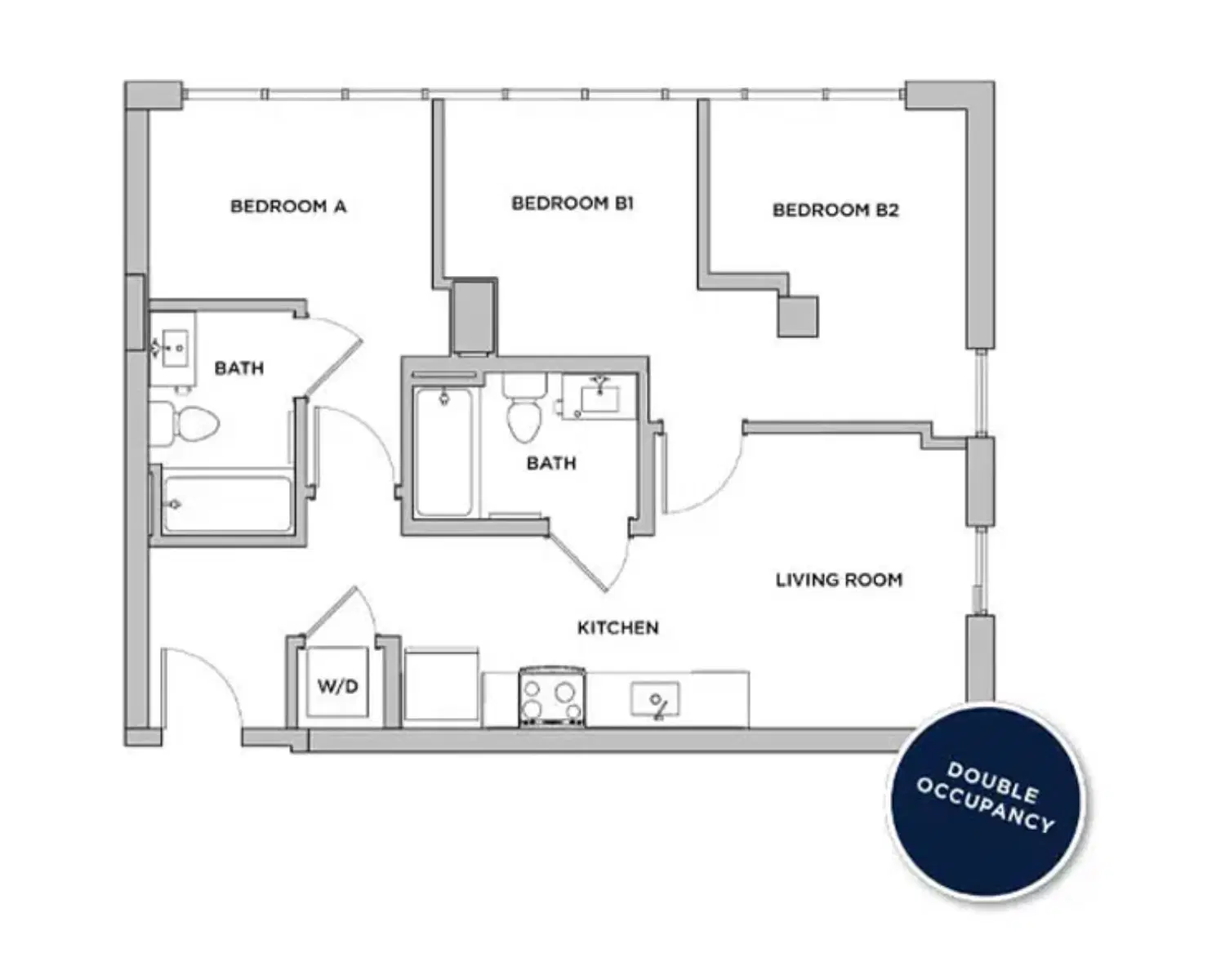The Standard at Seattle, Seattle – Room in 2 Bedroom 2 Bathroom | B6