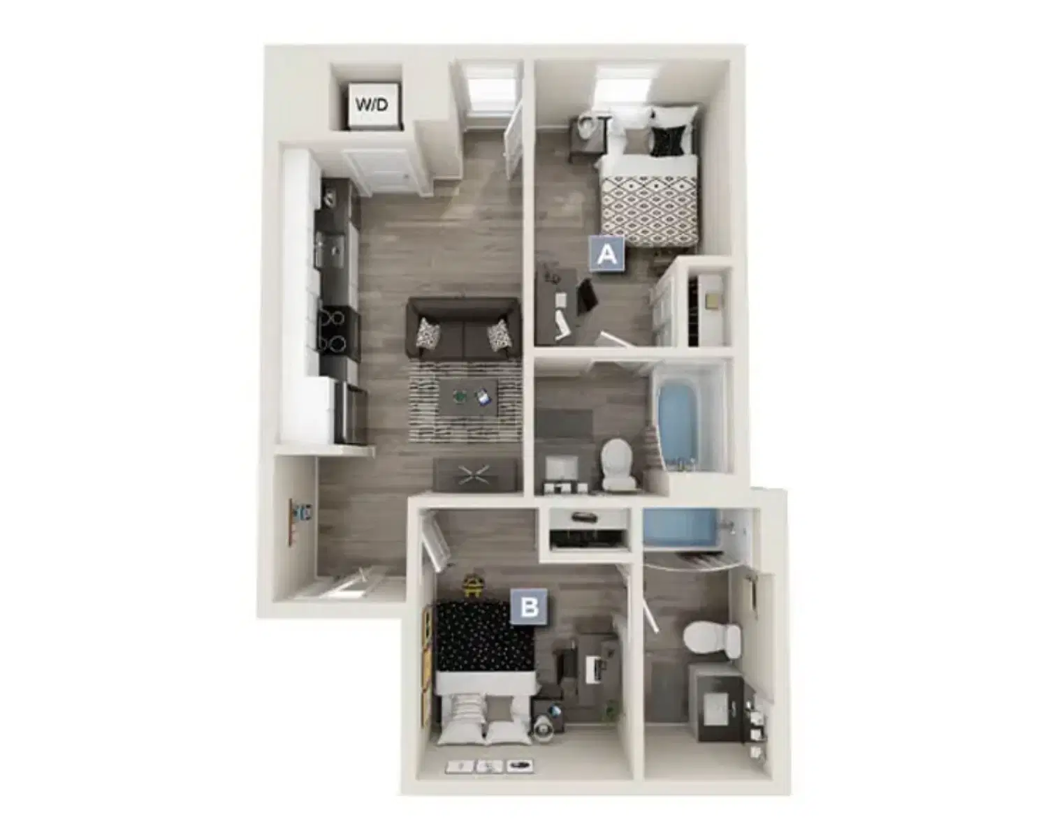 The Standard at Seattle, Seattle – Room in 2 Bedroom 2 Bathroom | B8