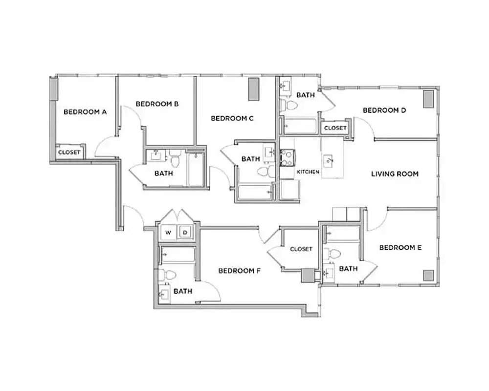 The Standard at Seattle, Seattle – Room in 6 Bedroom 5 Bathroom | F3