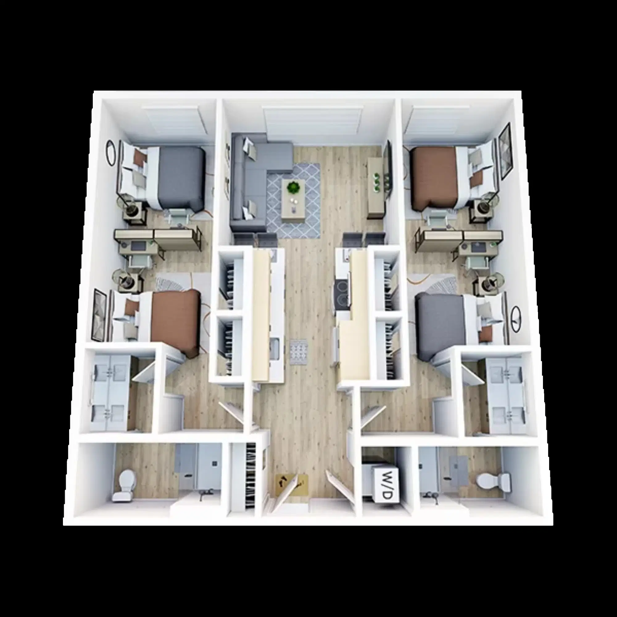 Trailside Student Living, Seattle – Room in 2 Bedroom 2 Bathroom | B18
