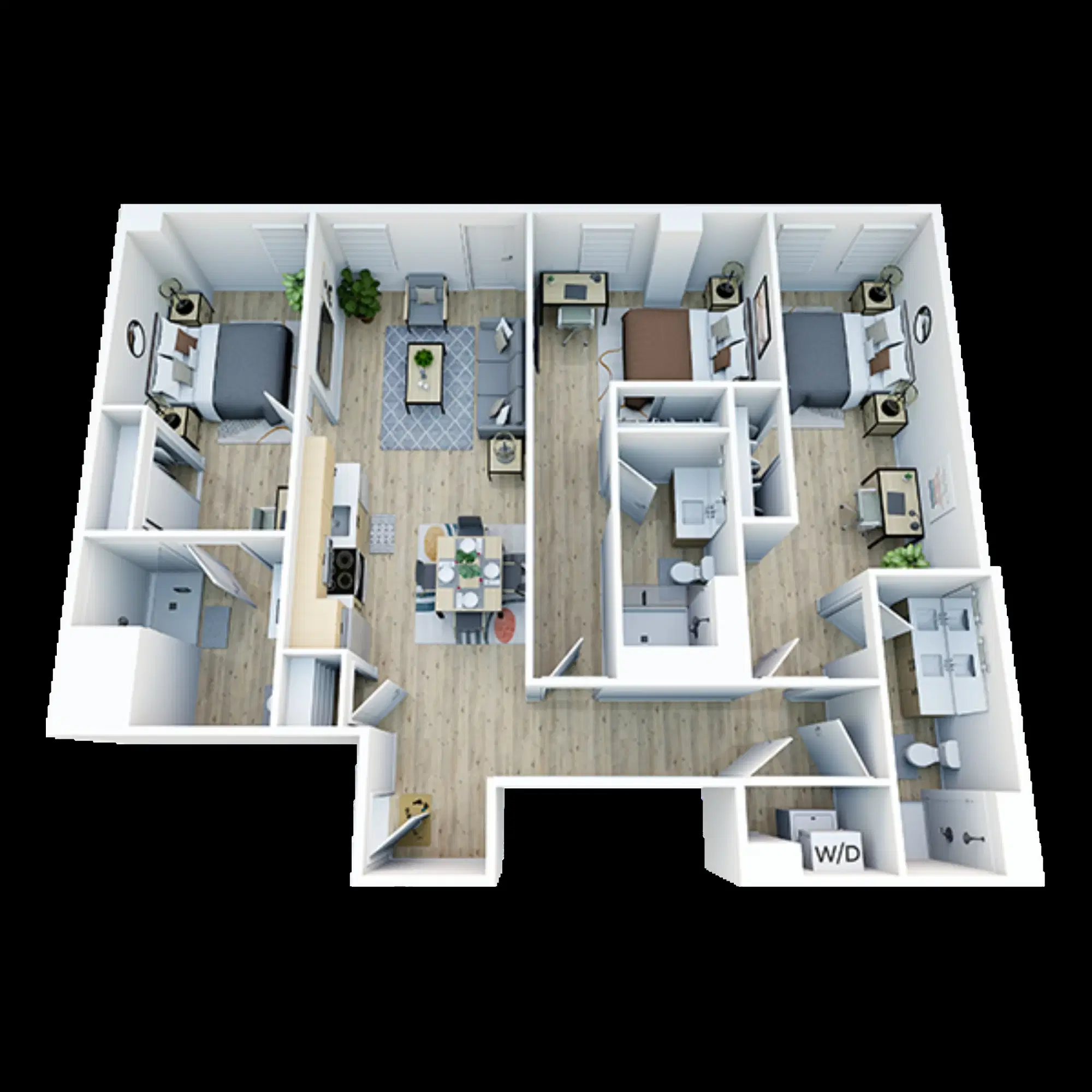 Trailside Student Living, Seattle – Room in 3 Bedroom 3 Bathroom | C2