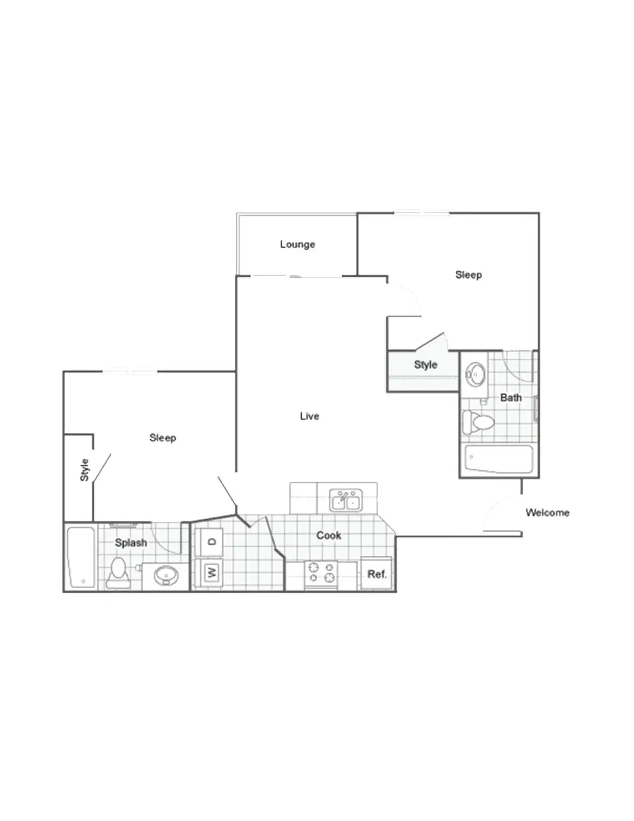 The Social, Tampa – Premium Room in 2 Bedroom 2 Bathroom