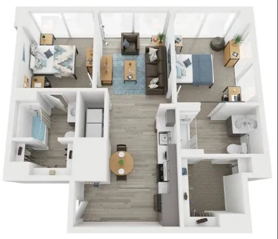 Life Tower, Houston – Room in 2 Bedroom 2 Bathroom | B2