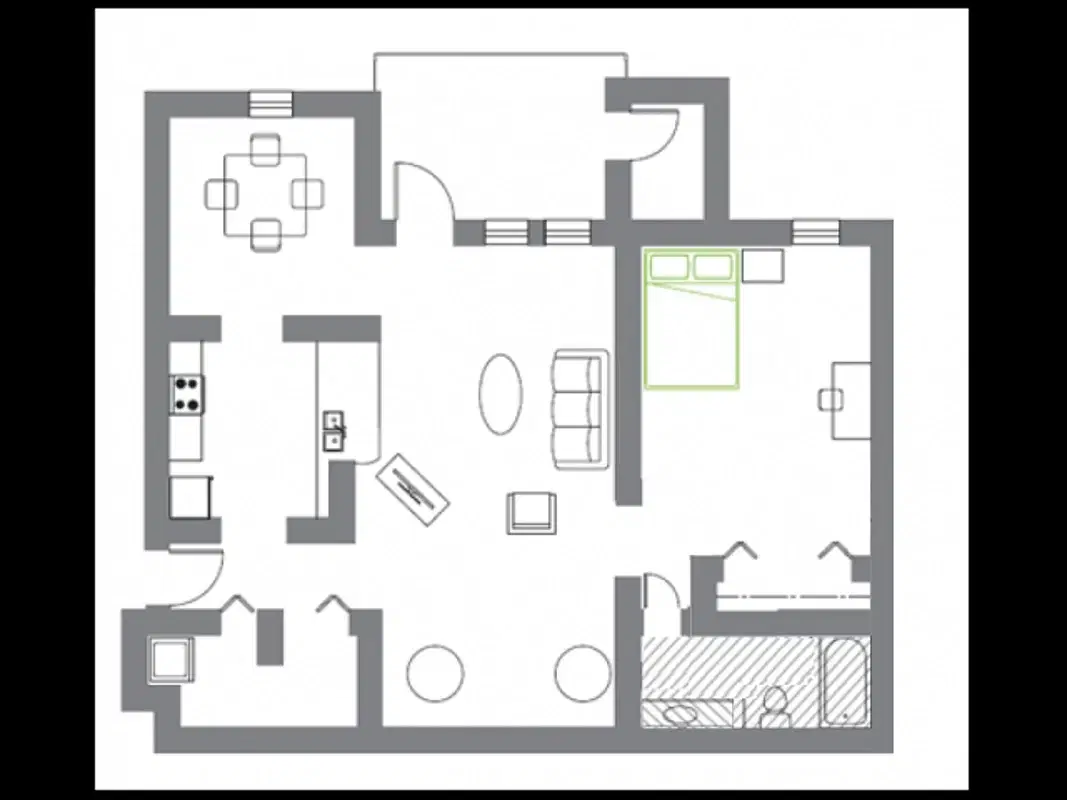 Woodland Mews, Ann Arbor – 1 Bedroom 1 Bathroom | A-wm110