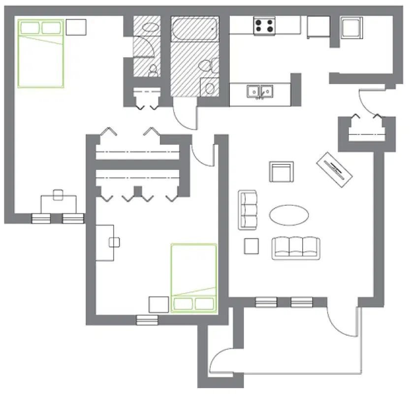 Woodland Mews, Ann Arbor – Room in 2 Bedroom 1.5 Bathroom | C-1st Flr wm211g