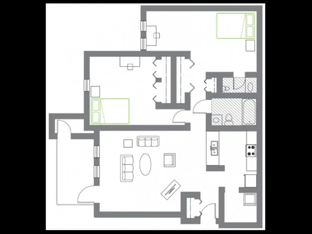 Woodland Mews, Ann Arbor – Room in 2 Bedroom 1.5 Bathroom | C D walkout-wm211wo