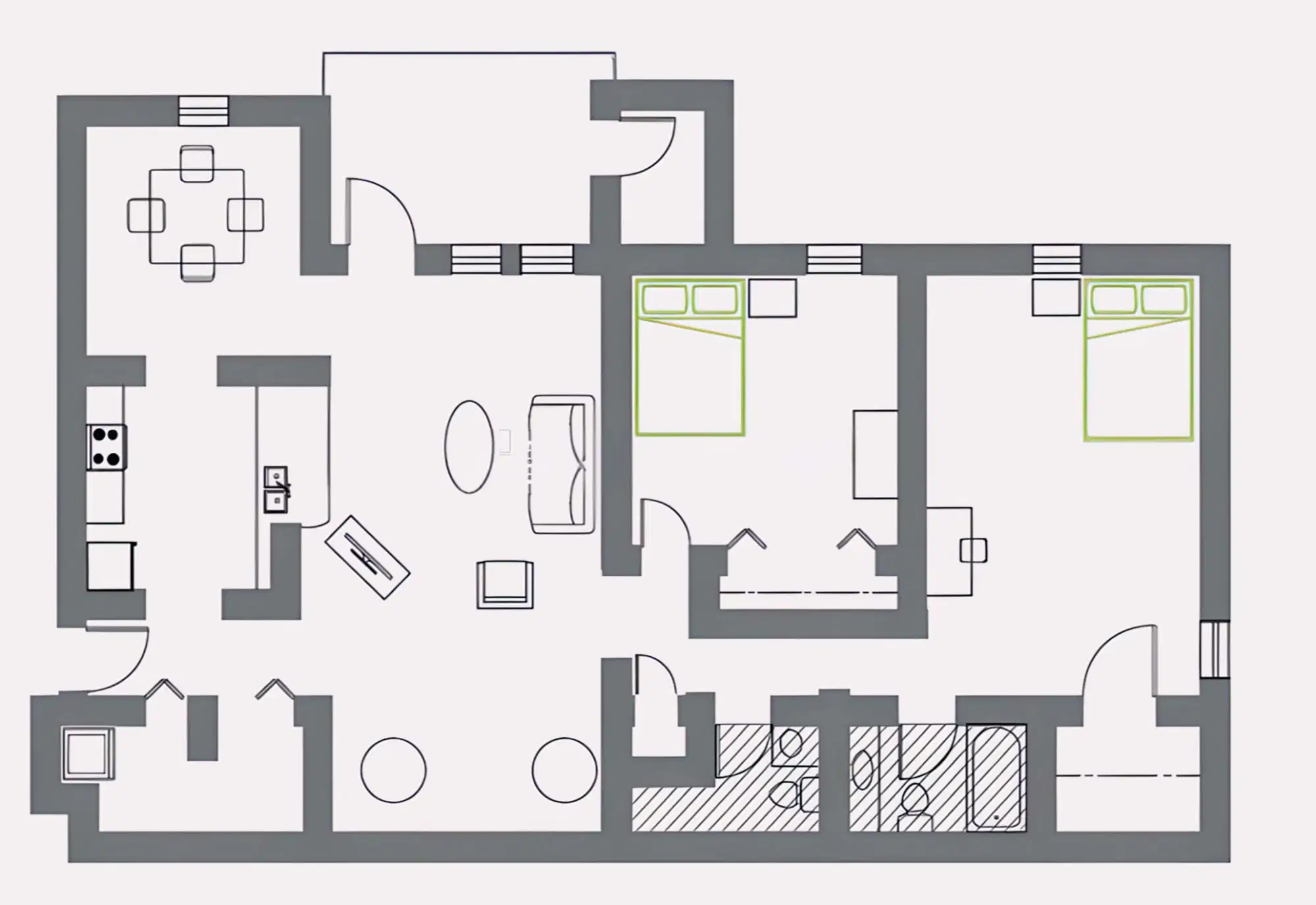 Woodland Mews, Ann Arbor – Room in 2 Bedroom 2 Bathroom | E-1st flr