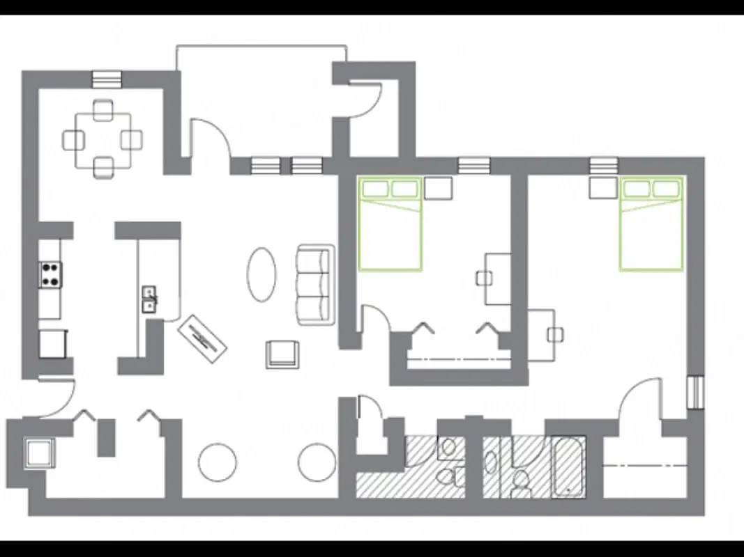 Woodland Mews, Ann Arbor – Room in 2 Bedroom 2 Bathroom | E 2nd floor-wm220f2