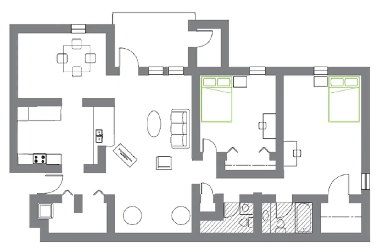 Woodland Mews, Ann Arbor – Room in 2 Bedroom 2 Bathroom | F 3rd floor-wm220f3f