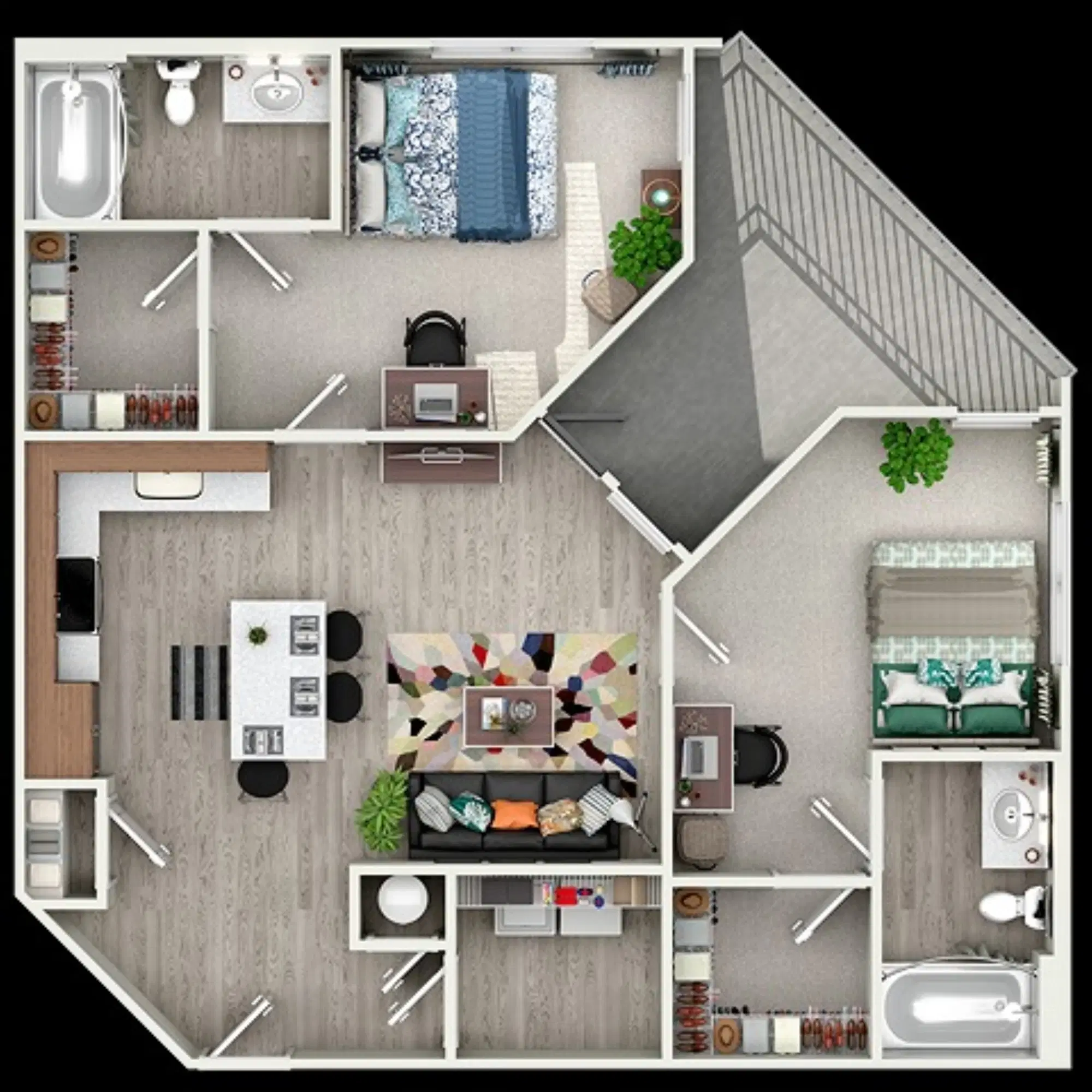 Loft Vue, Fort Worth – The Worthington B2 Room in 2 Bedroom 2 Bathroom