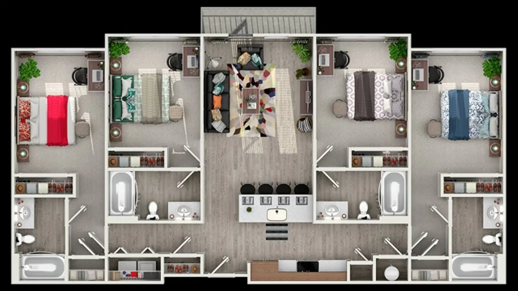 Loft Vue, Fort Worth – The Magnolia D2 Room in 4 Bedroom 4 Bathroom