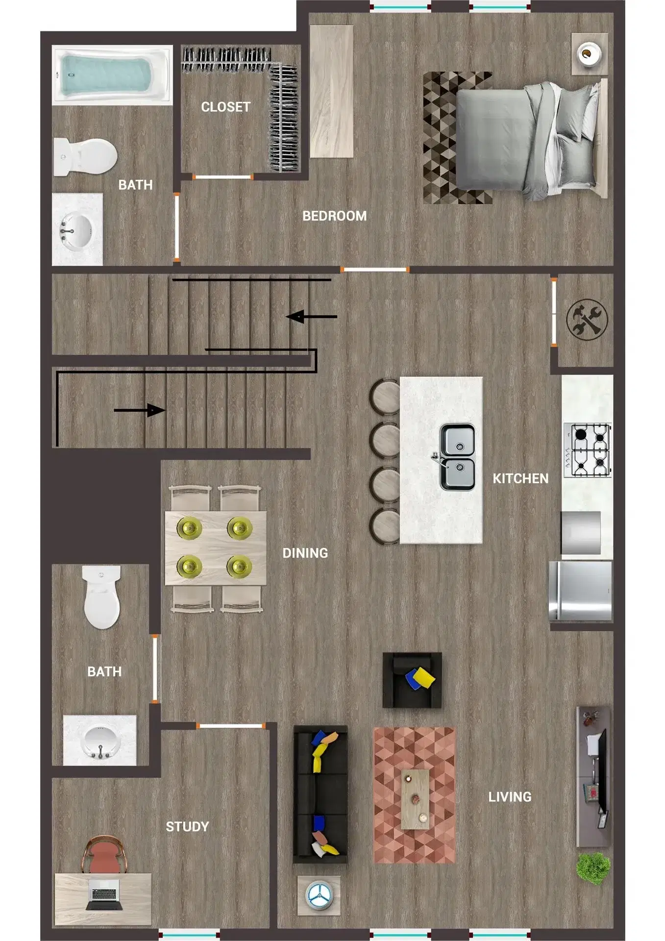 The Pointe at Pinhook, Lafayette – Room in 4 Bedroom 4 Bathroom | D1