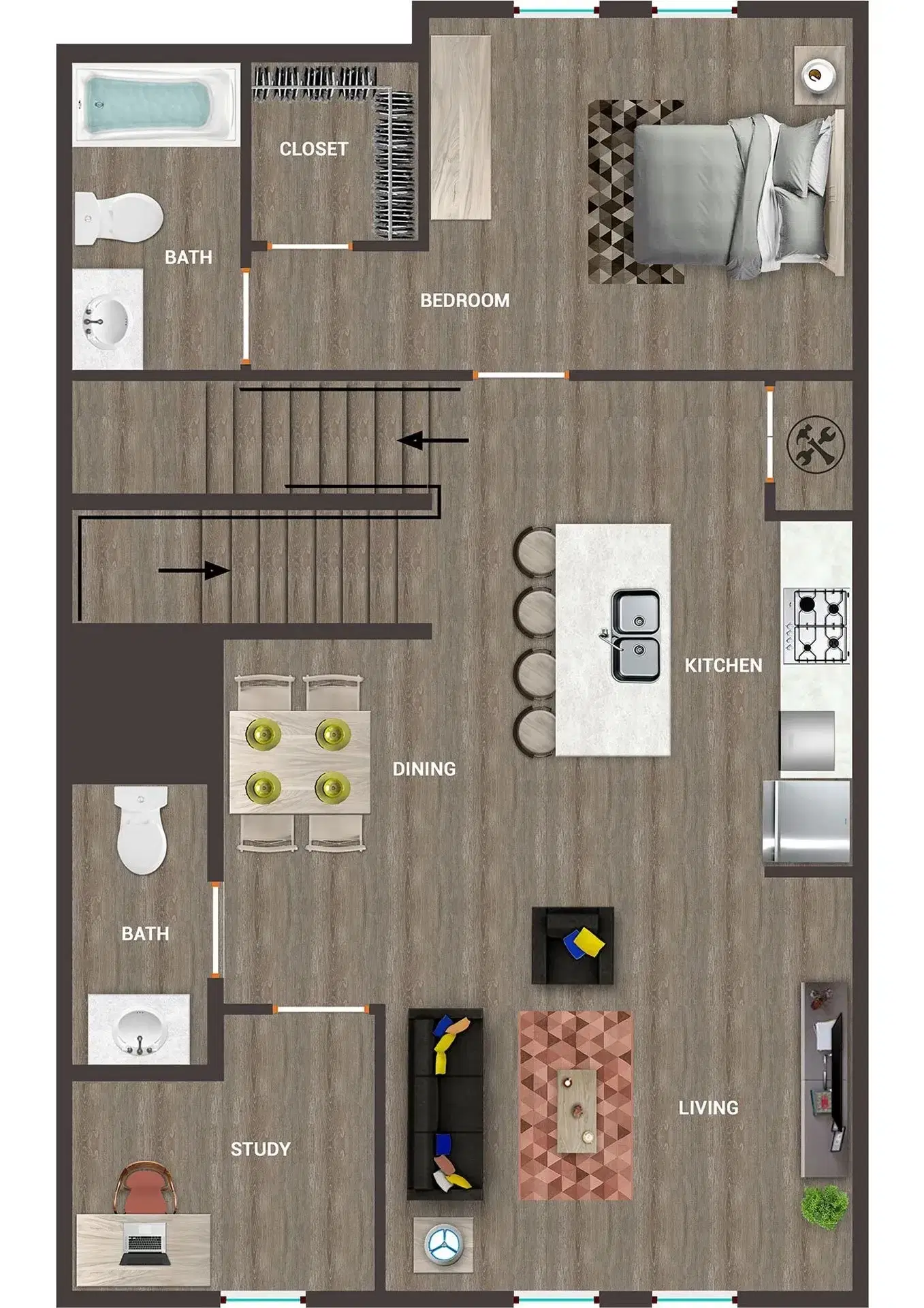 The Pointe at Pinhook, Lafayette – Room in 4 Bedroom 4 Bathroom | D2