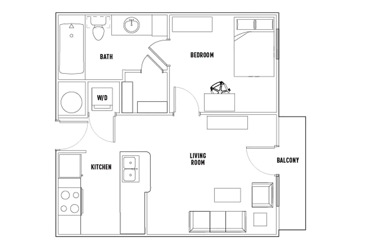Texan and Vintage, Austin – Vintage: 1 Bed - 1 Bath B
