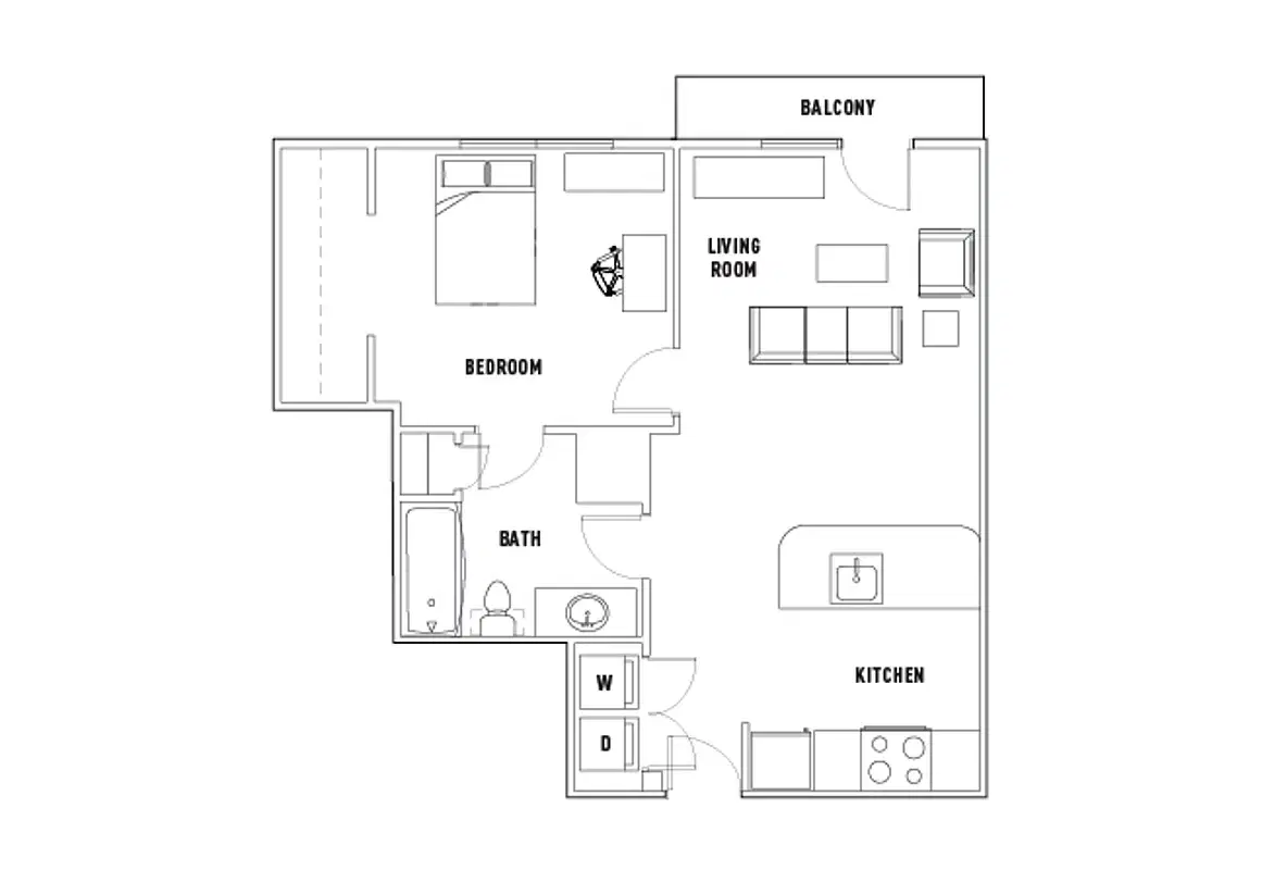 Texan and Vintage, Austin – Vintage: 1 Bed - 1 Bath D