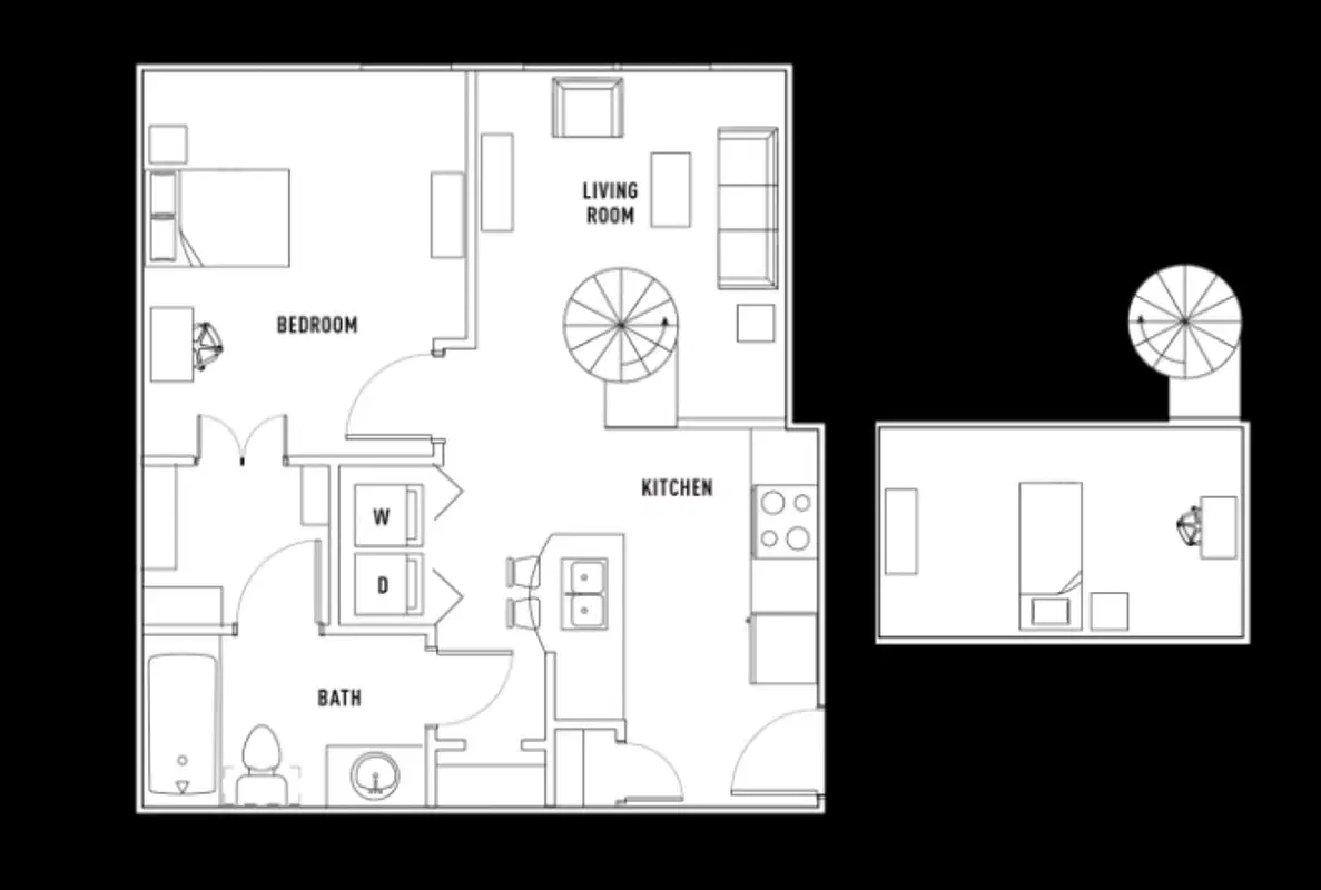 Texan and Vintage, Austin – Room in Texan: 2 Bed - 1 Bath w/Loft Smart