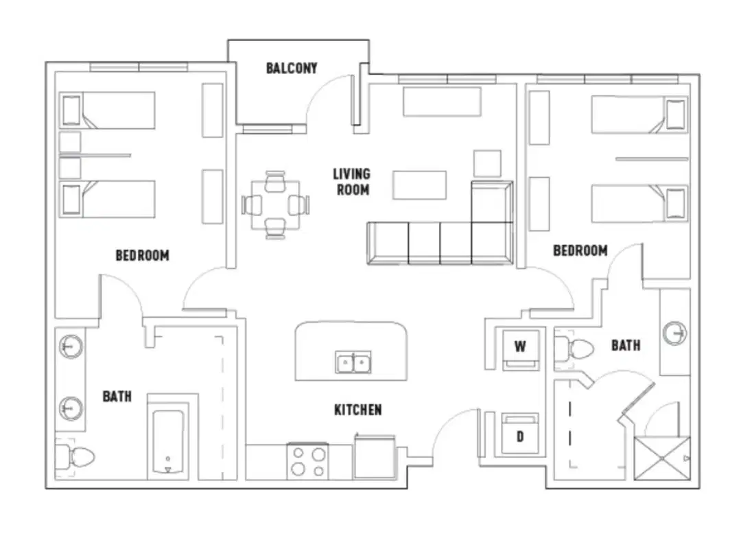 The Block, Austin – Room in 28th: 2 Bed - 2 Bath D Premium Shared Bedroom