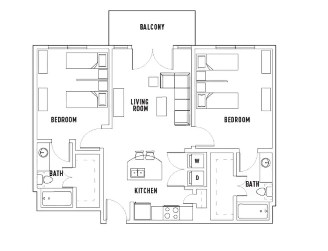 The Block, Austin – Room in 28th: 2 Bed - 2 Bath B Premium Shared Bedroom