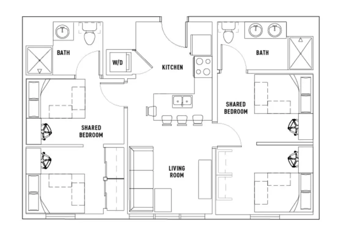 The James, Madison – Room in 2 Bed - 2 Bath C Shared