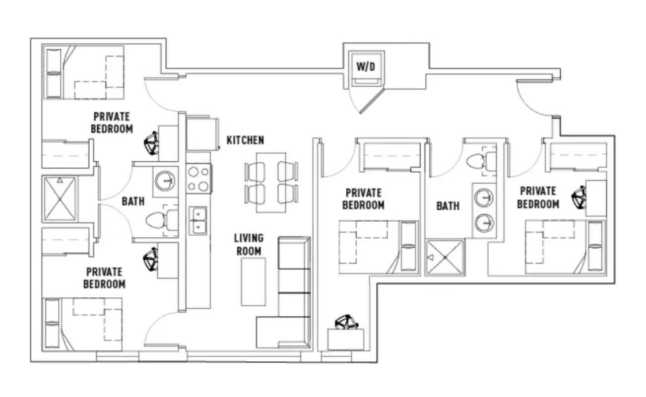 The James, Madison – Room in 4 Bed - 2 Bath B Private