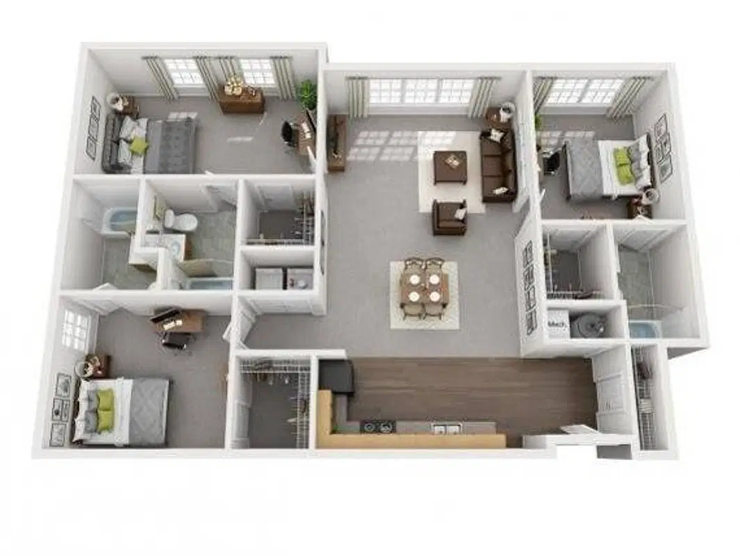 The View, State College – 3x3 Clubhouse - 3 Bed 3 Bath