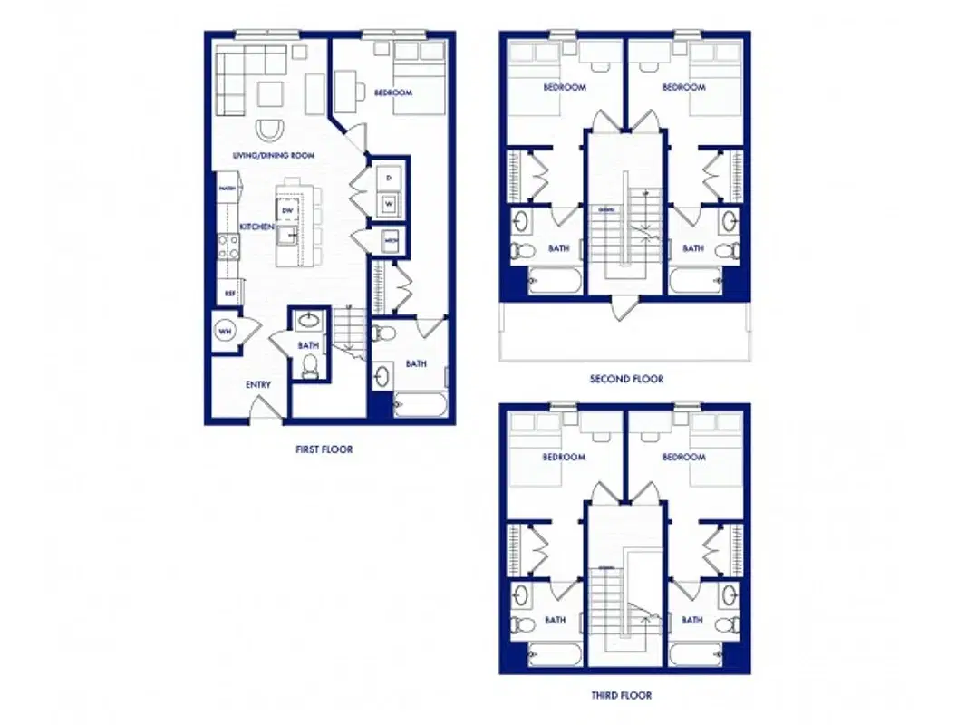 The Valley, State College – Premium Townhome - The McKee 5x5 - 5 Bed 5 Bath