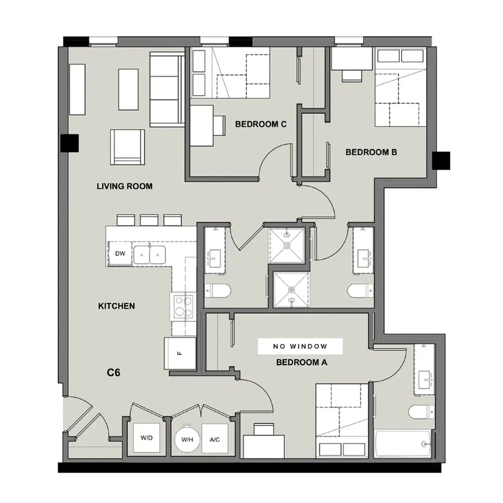 Inspire On 22nd, Austin – Room in 3 Bedroom 3 Bathroom | C6