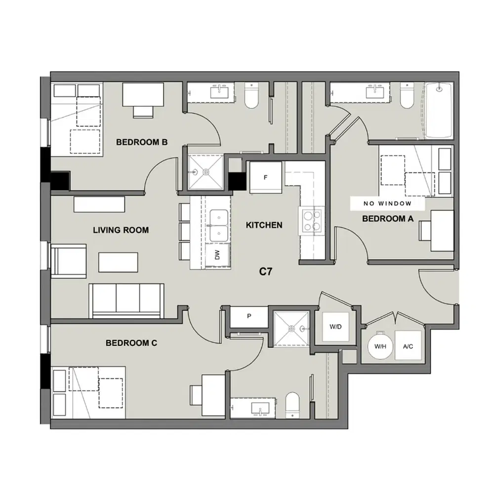 Inspire On 22nd, Austin – Room in 3 Bedroom 3 Bathroom | C7
