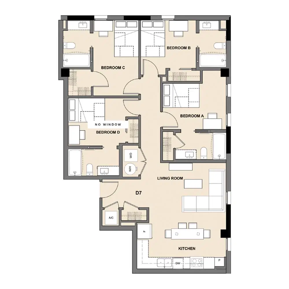 Inspire On 22nd, Austin – Room in 4 Bedroom 4 Bathroom | D7