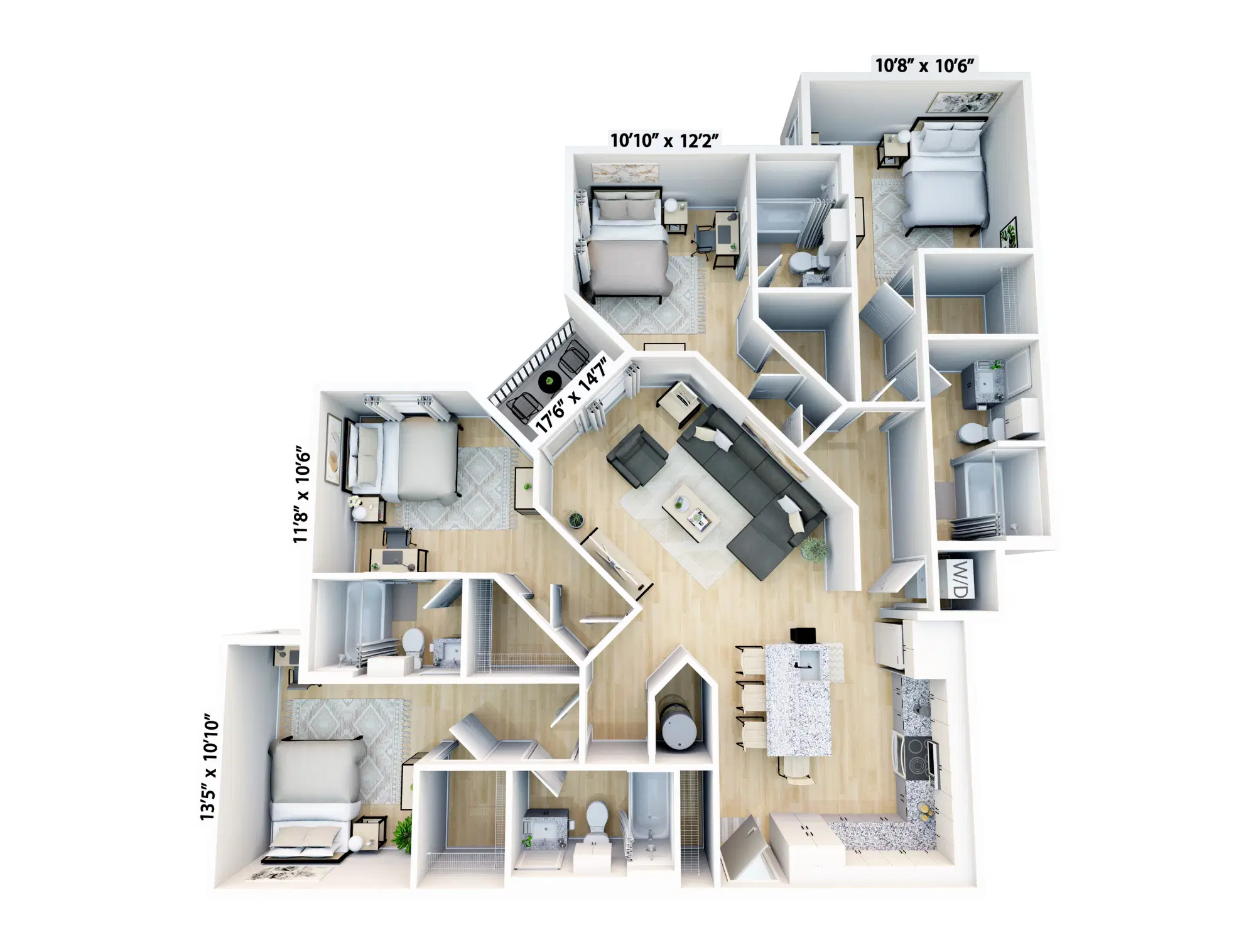 The 9 Central, Florida – Room in 4 Bedroom 4 Bathroom | D3