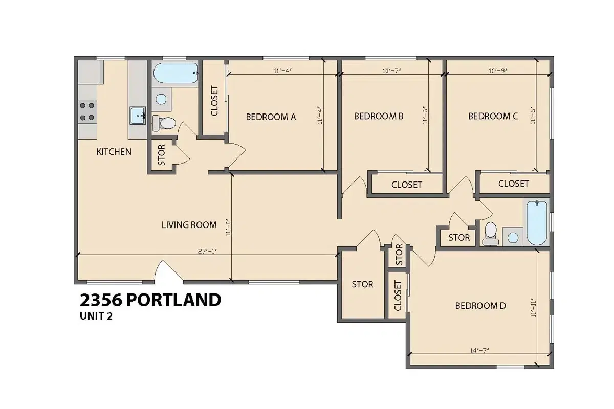 2356 Portland St, Los Angeles – 4 Bed 2 Bath