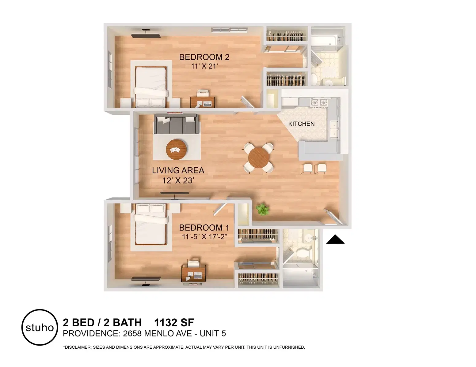 Providence, Los Angeles – 2 Bed 2 Bath