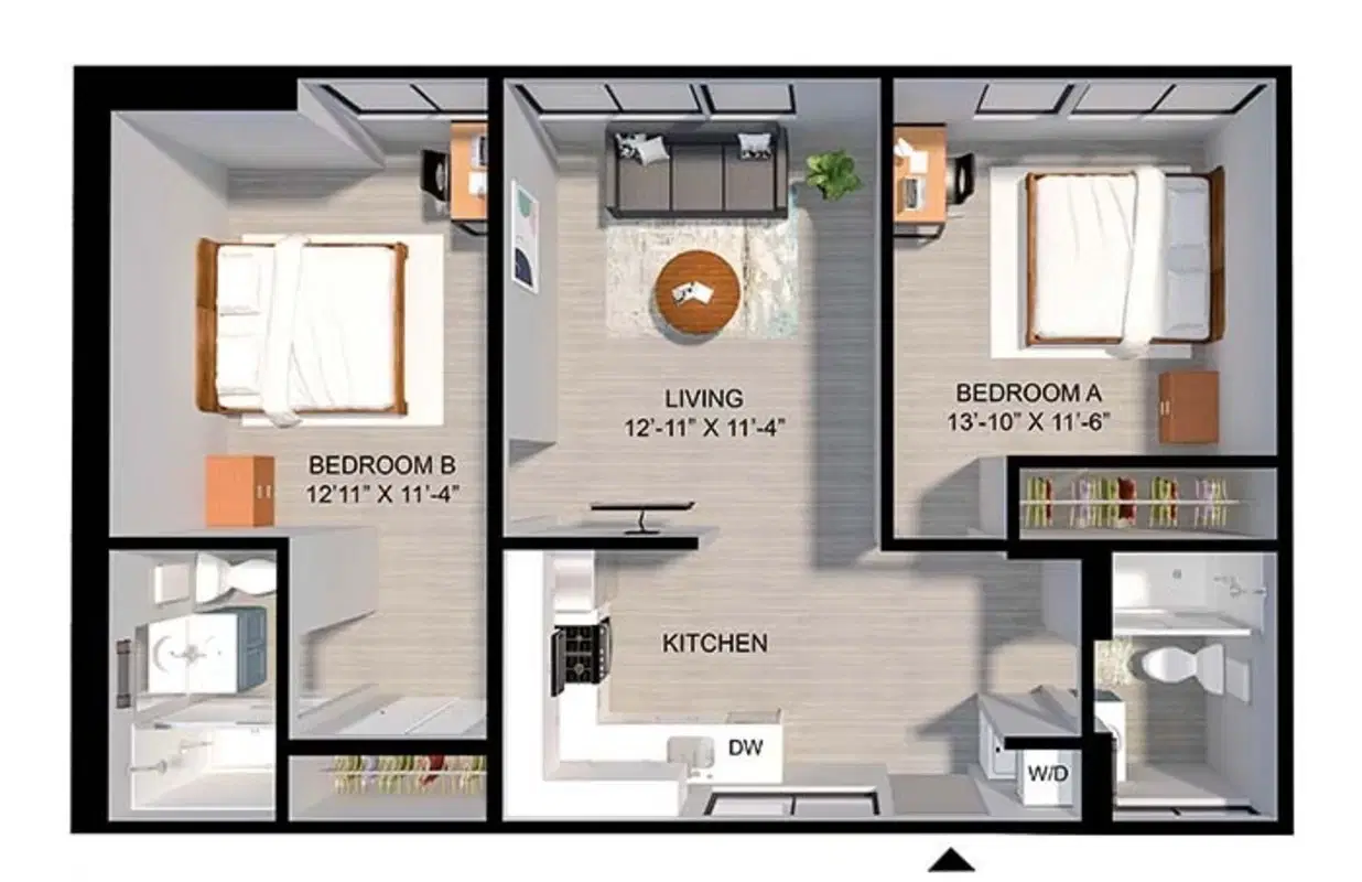 The Series Parq On Portland, Los Angeles – 2 Bedroom 2 Bathroom Apartment