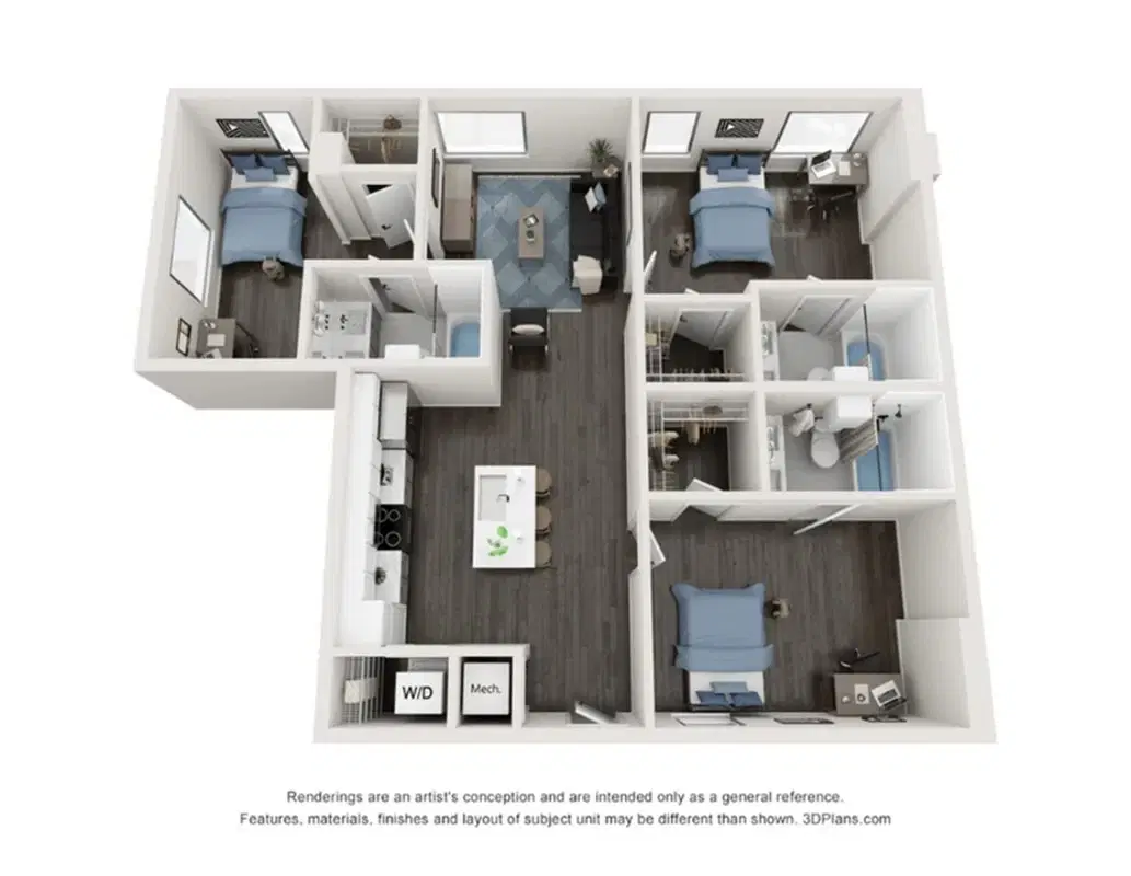 Villas On Rio, Austin – Room in 3 Bed 3 Bath | C1