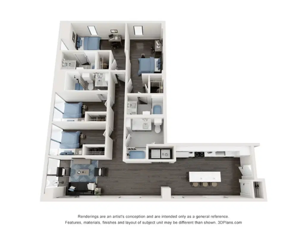 Villas On Rio, Austin – Room in 4 Bed 4 Bath | D2