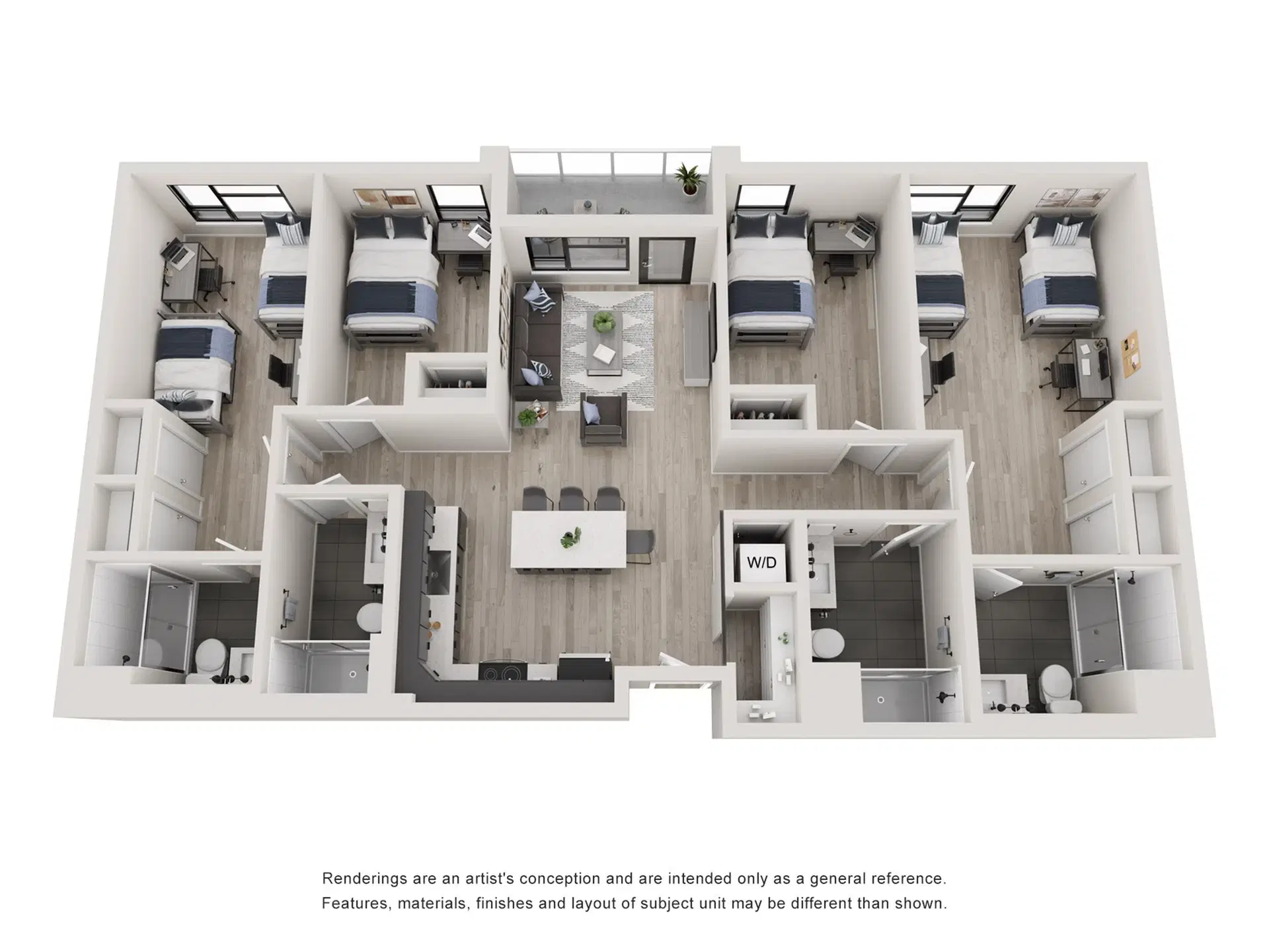 Tessera, Los Angeles – Room in A 4 Bedroom 4 Bathroom | D2