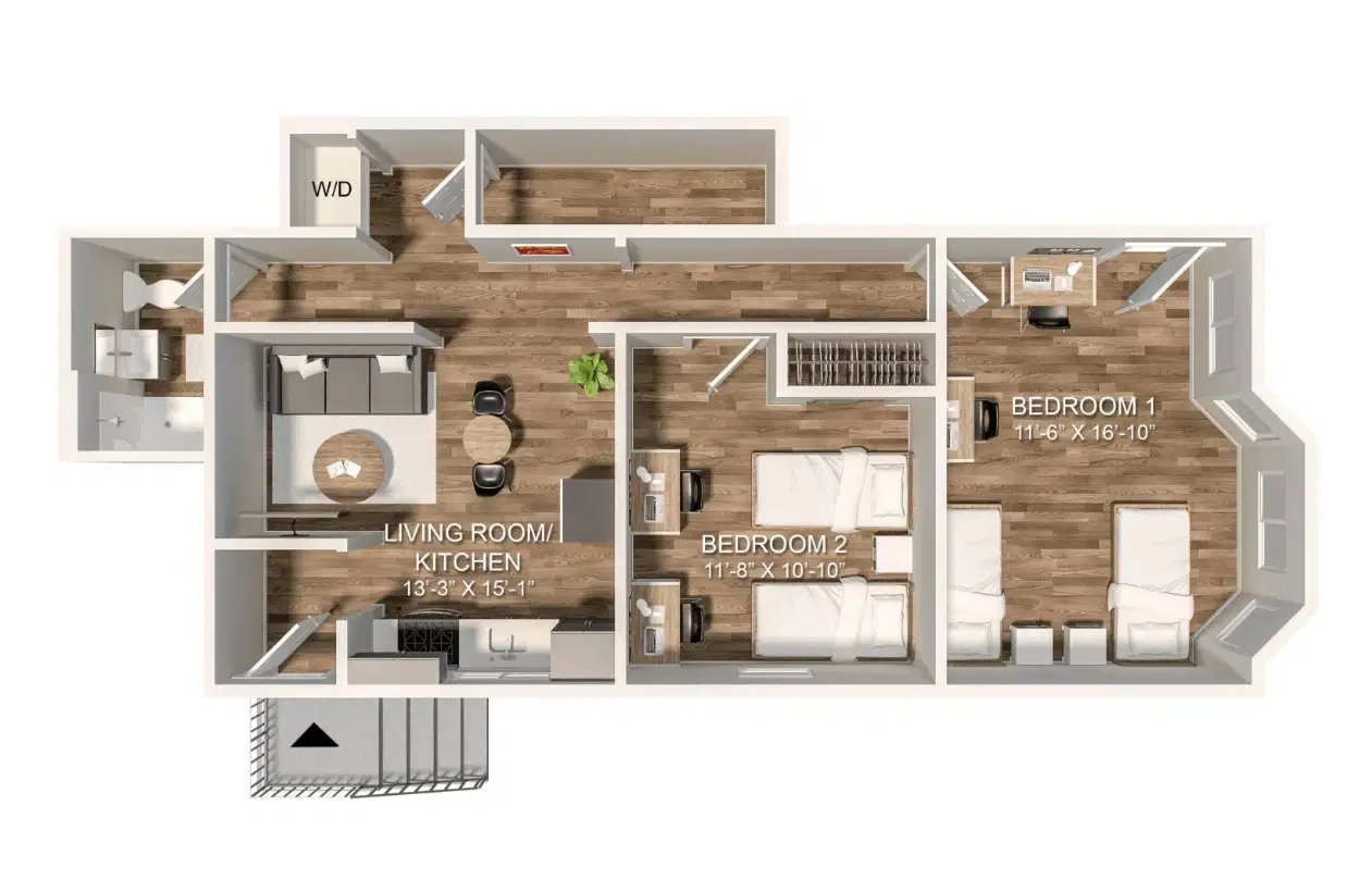 1280 W. Jefferson Blvd, Los Angeles – 2 Bed 1 Bath