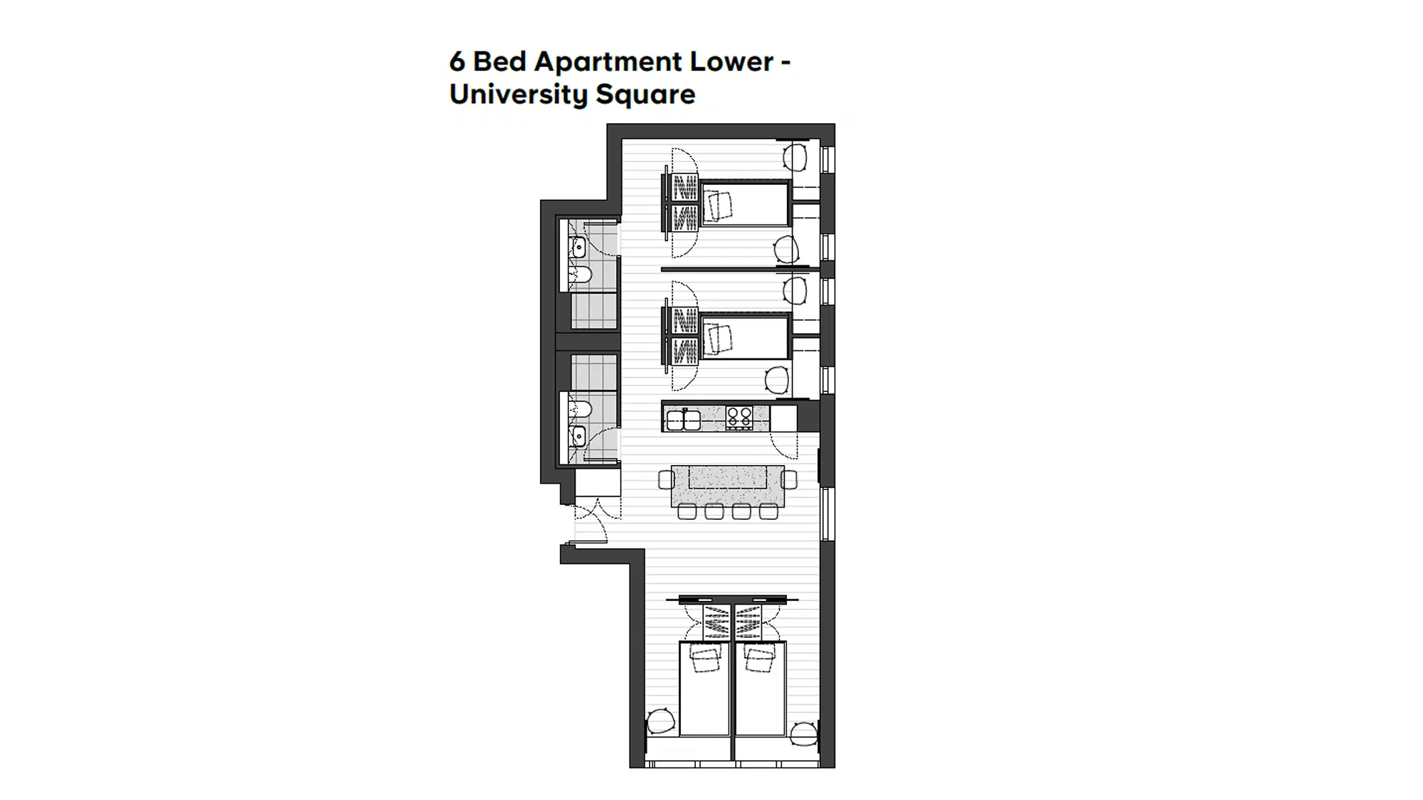 Yugo University Square, Melbourne – 6 Bed Apartment Lower